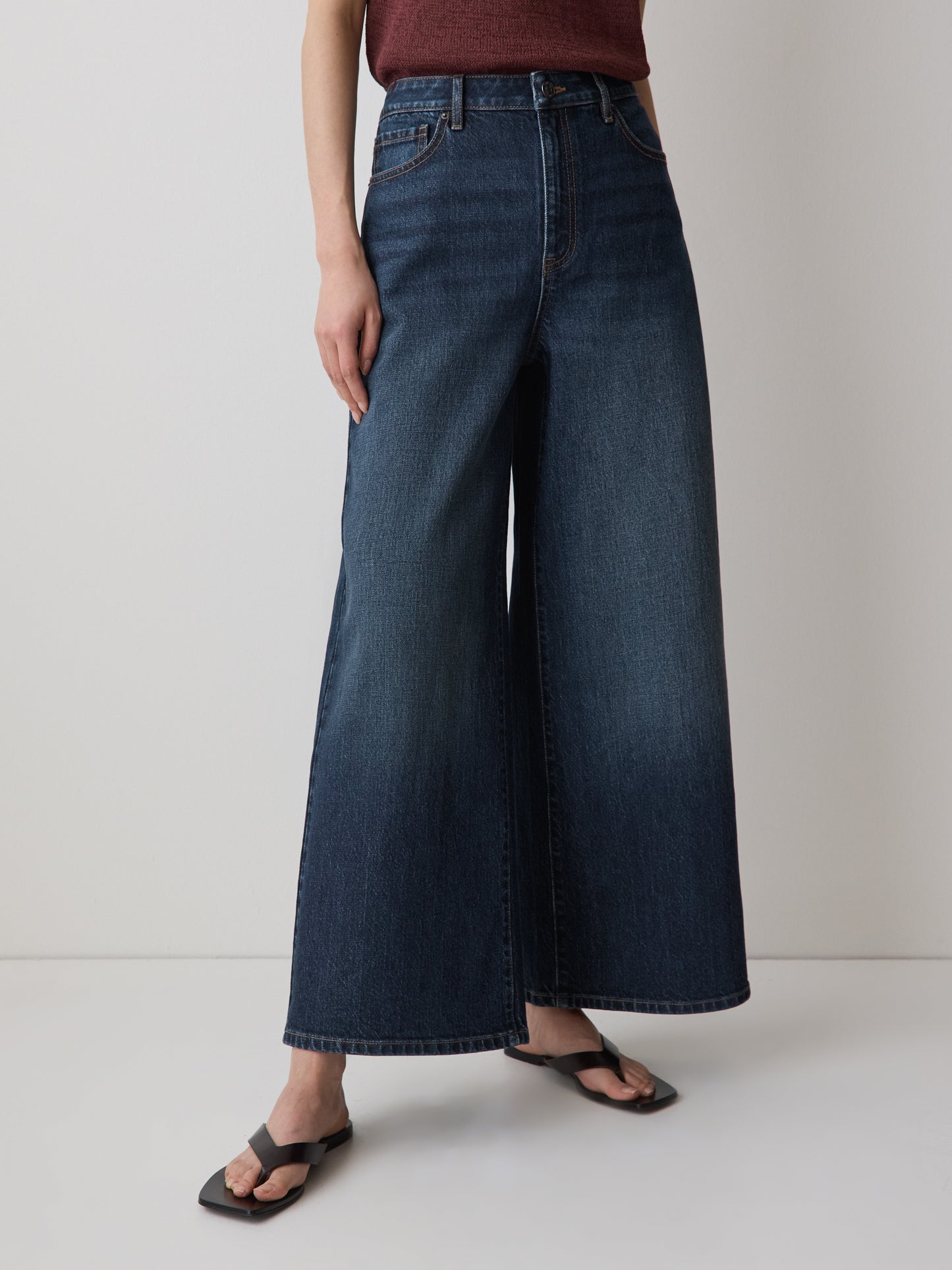 High-Rise Wide-Leg Cropped Jeans
