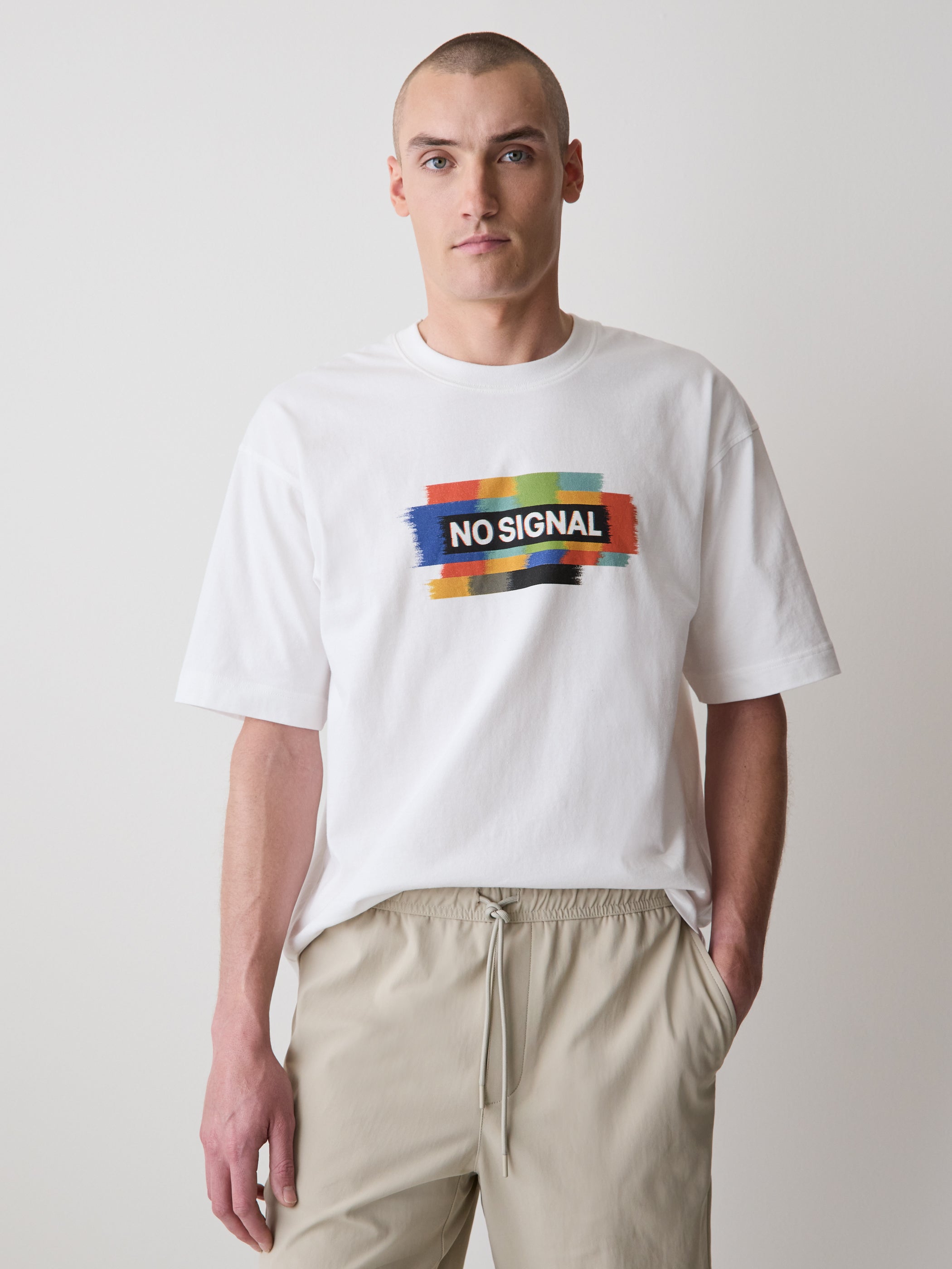 Oversized Short-Sleeve Crew-Neck Tee with Print