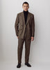 Woven Tailored Brown Tweed Blazer for Men