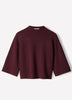 Mock-Neck Sweater with Bell Elbow Sleeves
