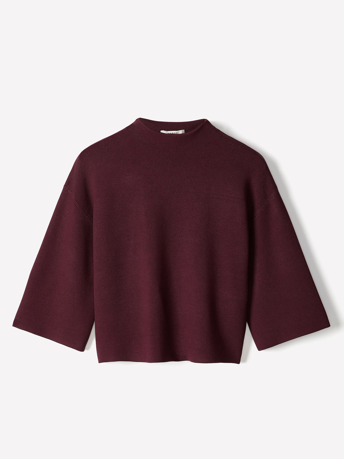 Mock-Neck Sweater with Bell Elbow Sleeves
