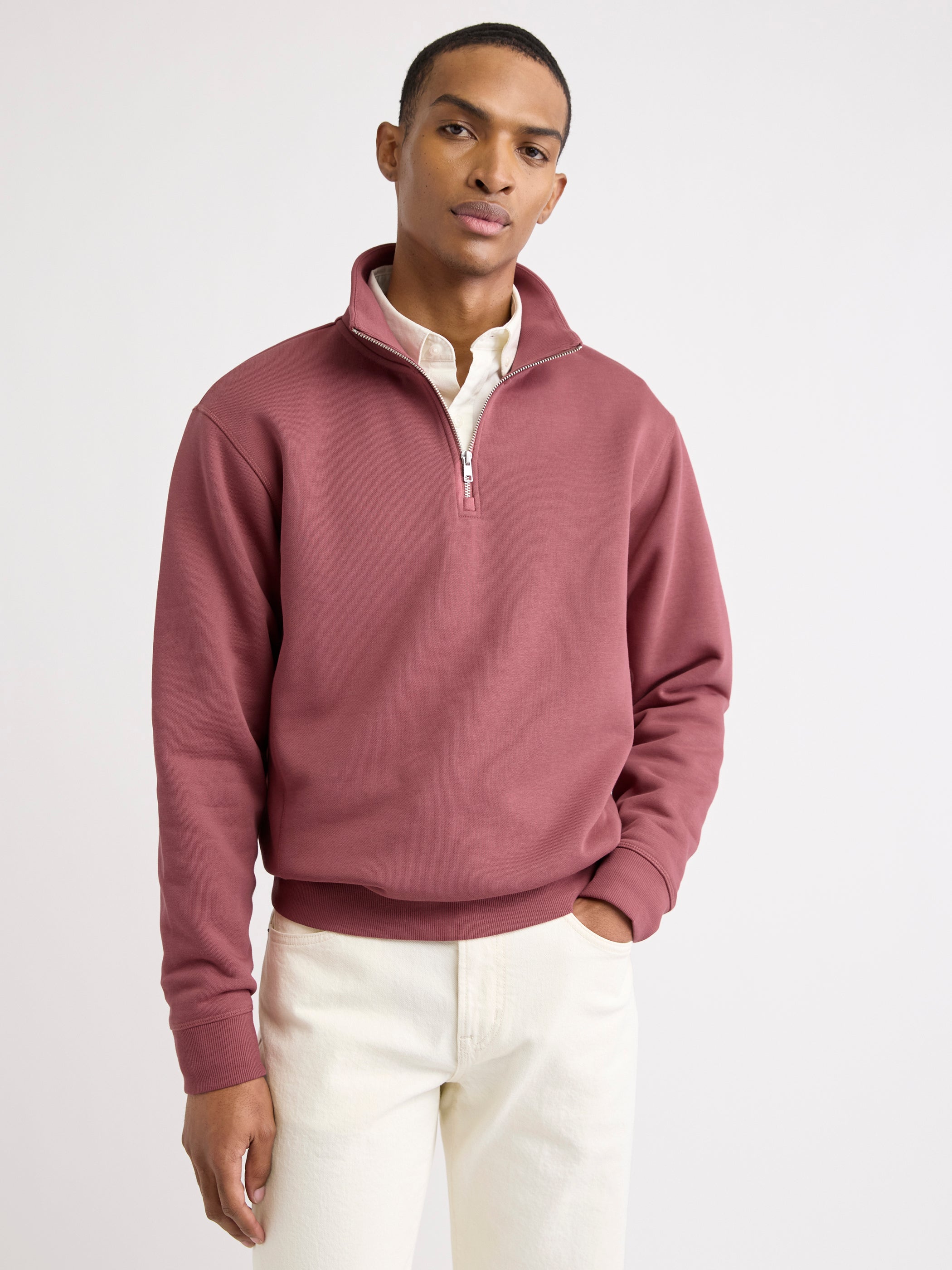 Long-Sleeve Half-Zip Mock-Neck Sweater | RW&CO.