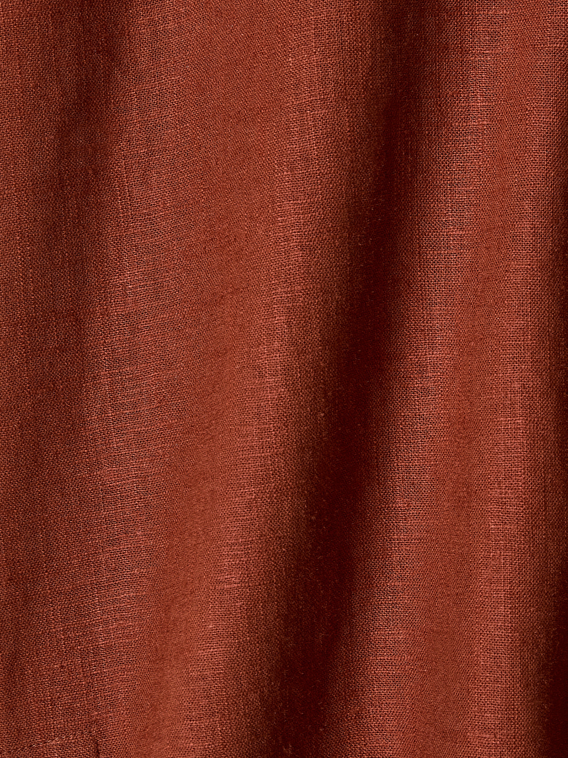 Linen-Blend Extended-Sleeve Blouse with Shirt Collar