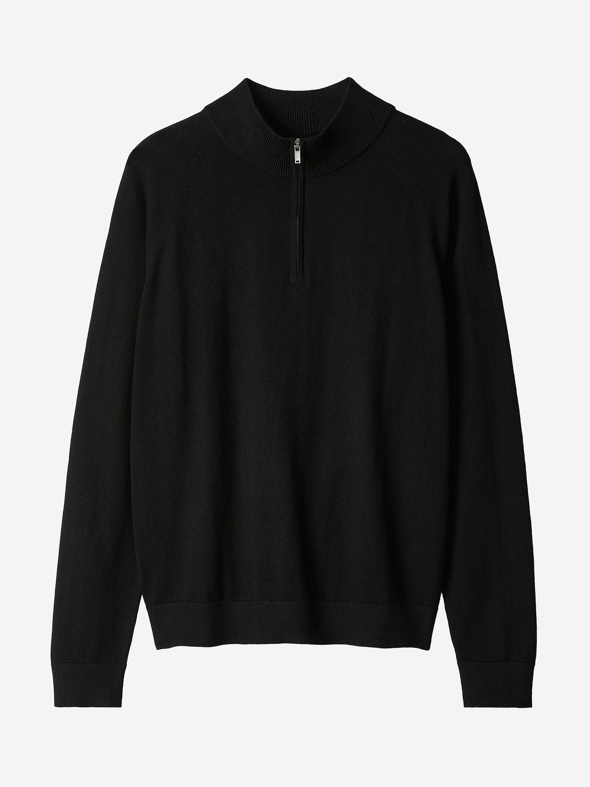 Long-Sleeve Half-Zip Mock-Neck Sweater