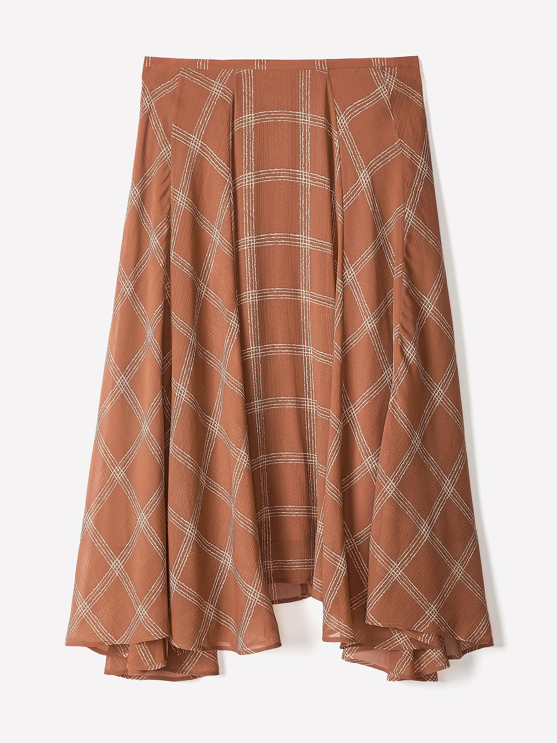 Woven Flare Midi Skirt Lyocell Panel