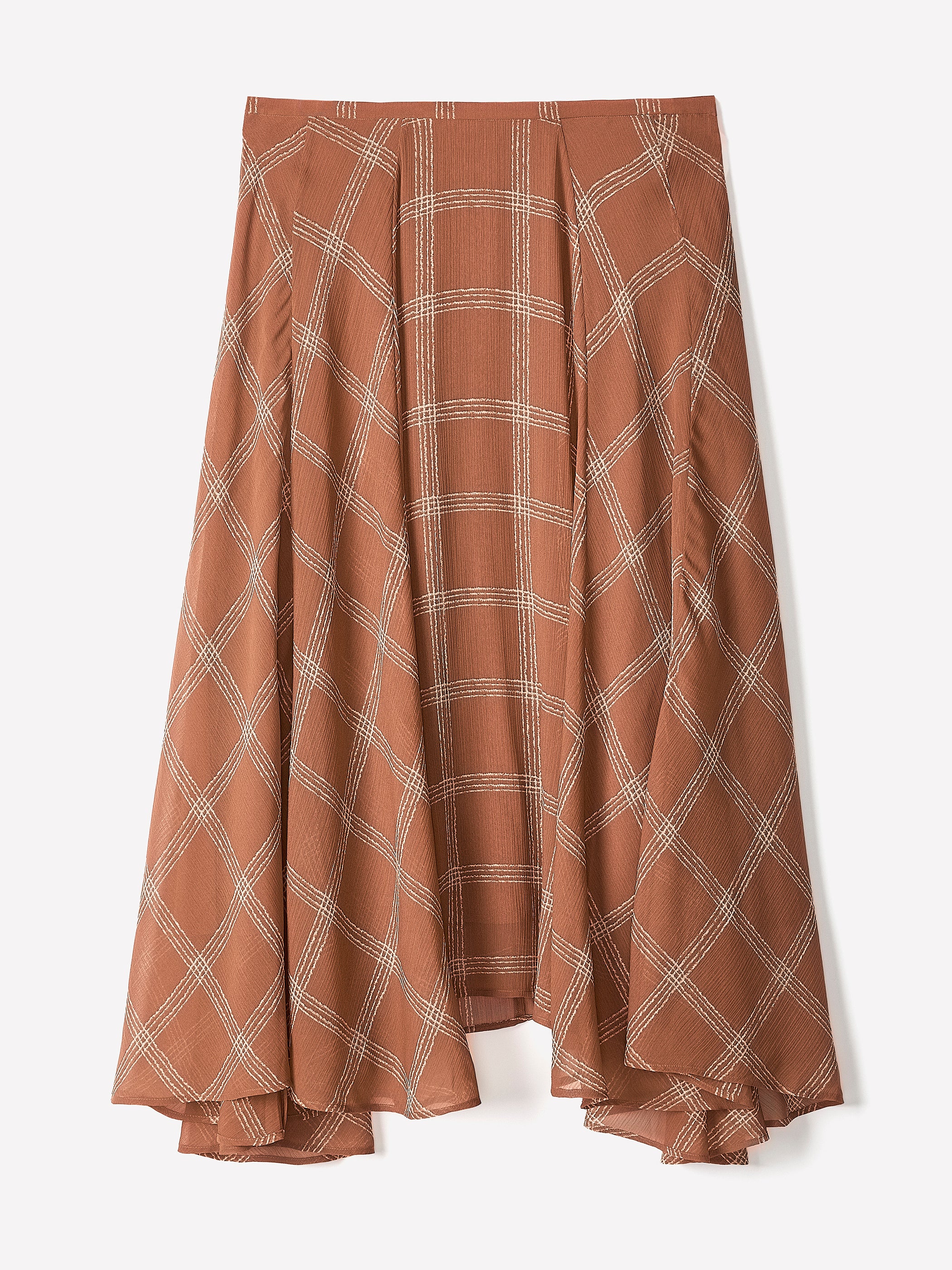 Woven Flare Midi Skirt Lyocell Panel