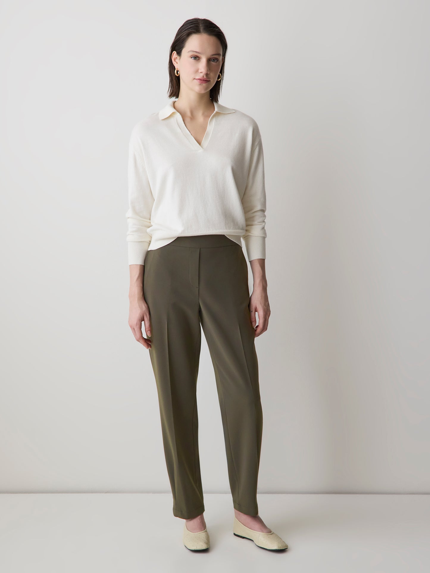 Mid-Rise Tapered-Leg Flowy Jogger Pant