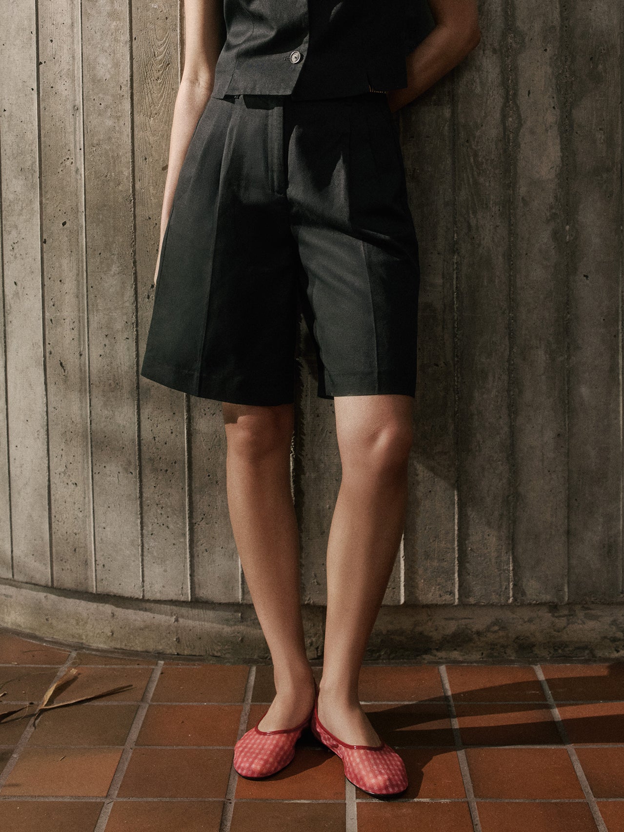 Linen-Blend High-Rise Bermuda Shorts