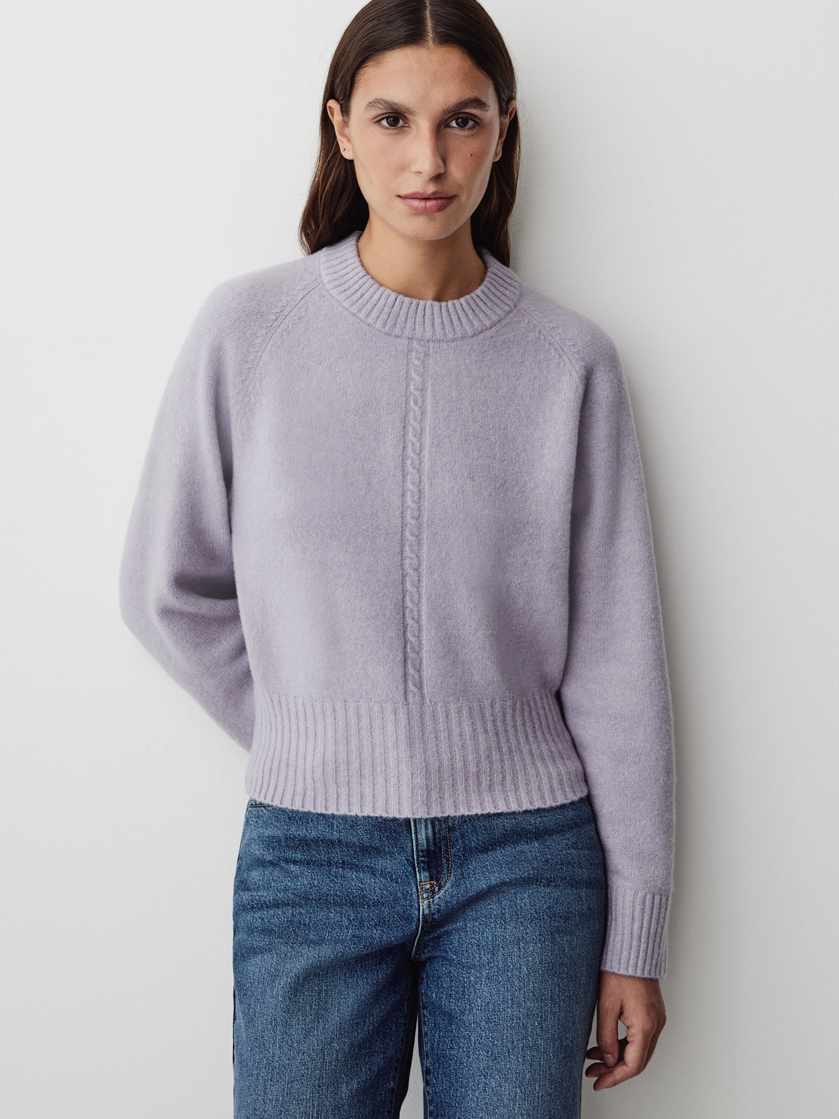 Long-Sleeve Crew-Neck Spongy Pullover