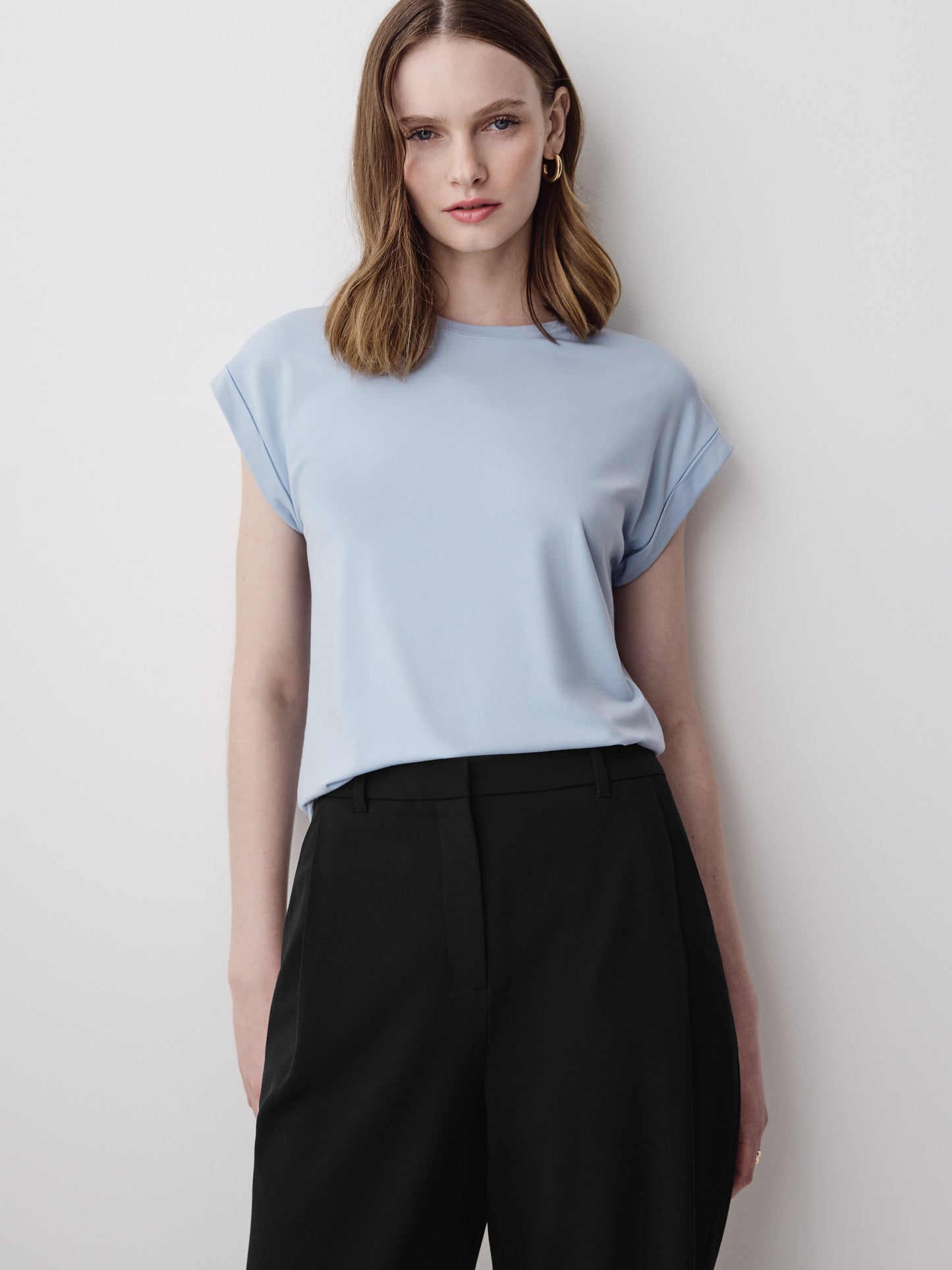Extended-Sleeve Crew-Neck Tee