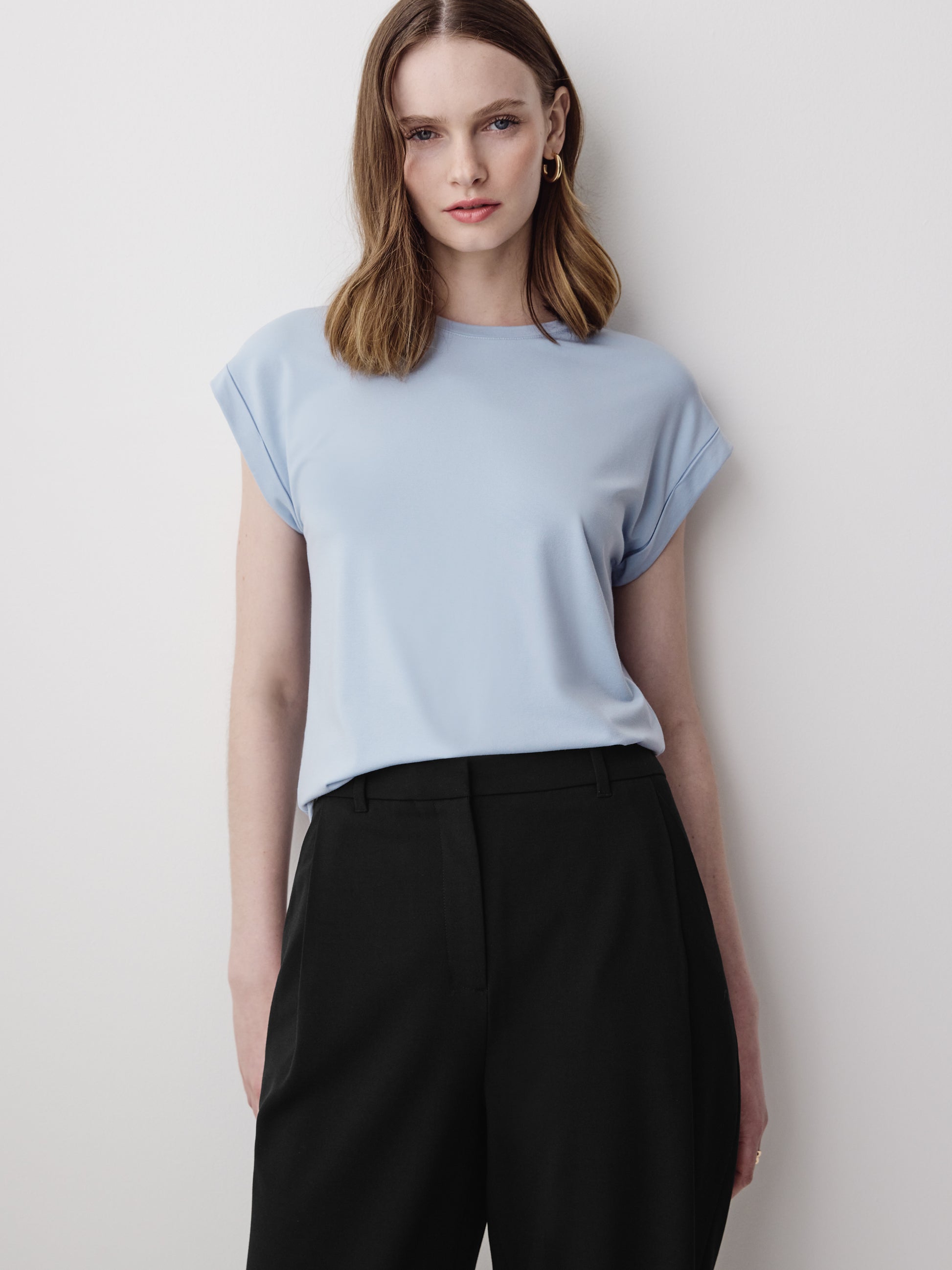 Extended-Sleeve Crew-Neck Tee