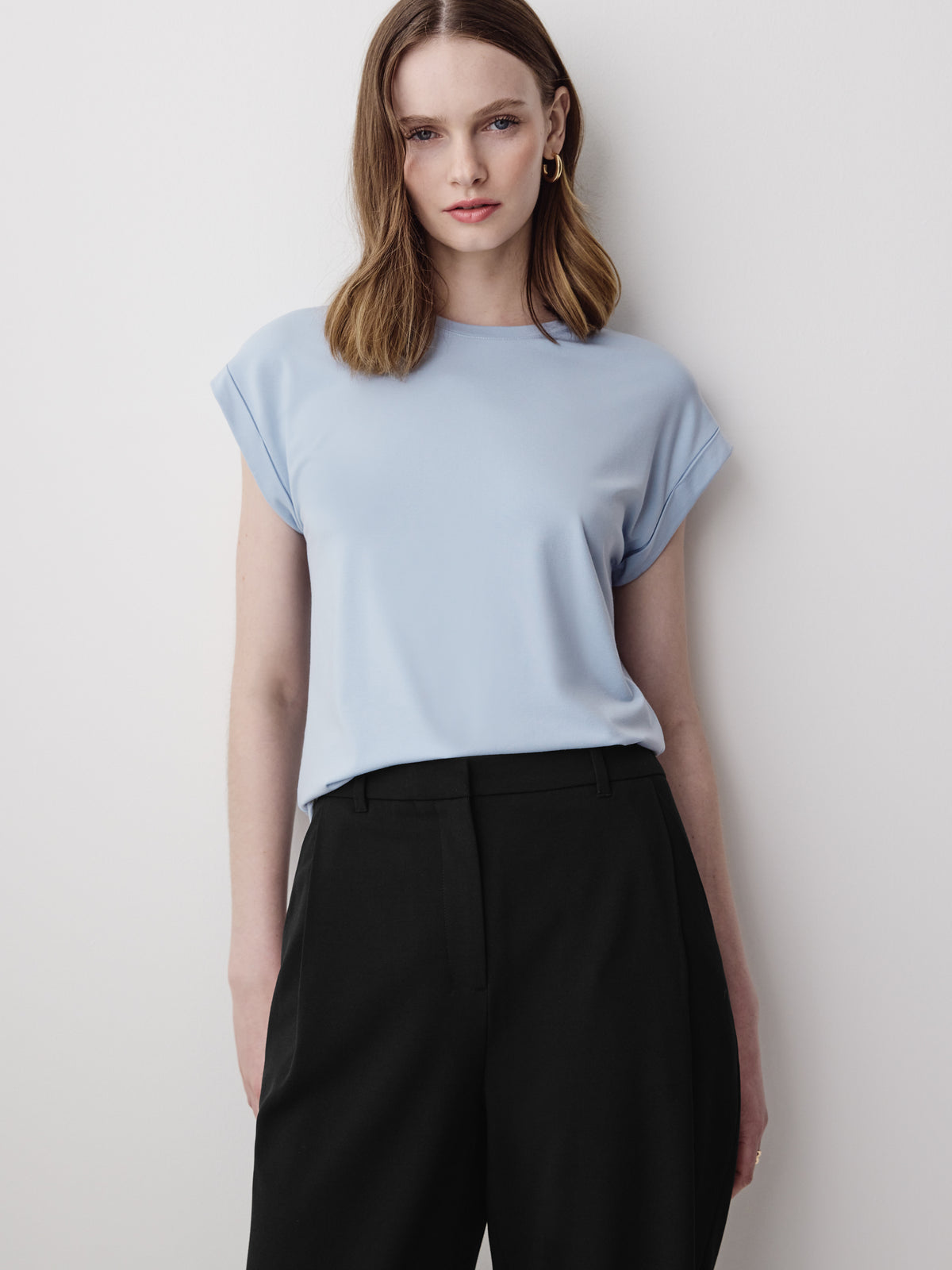 Extended-Sleeve Crew-Neck Tee