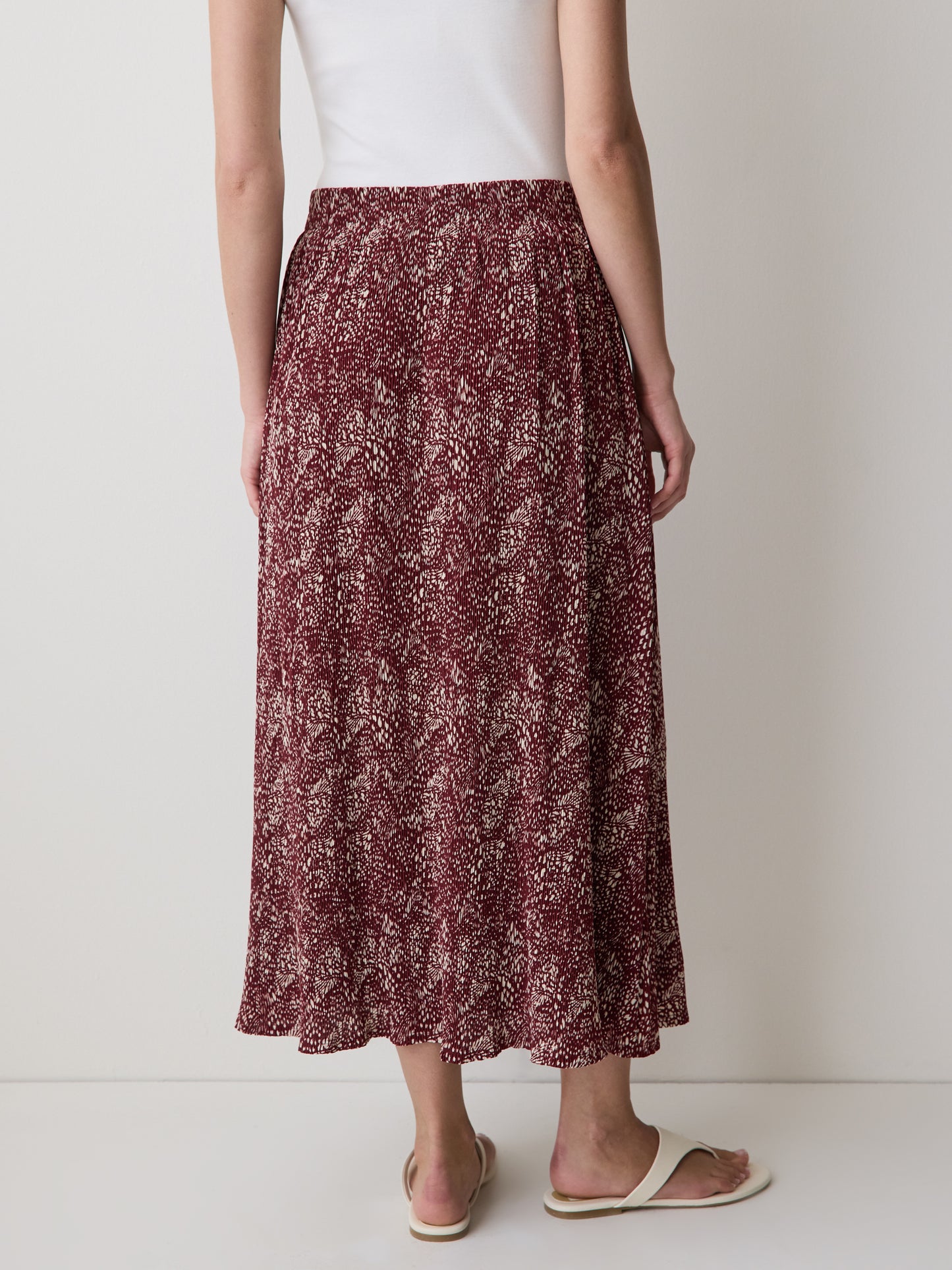 High-Rise Flare Midi Skirt