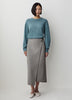 Wrap Midi Skirt Wool Blend