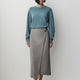 Wrap Midi Skirt Wool Blend