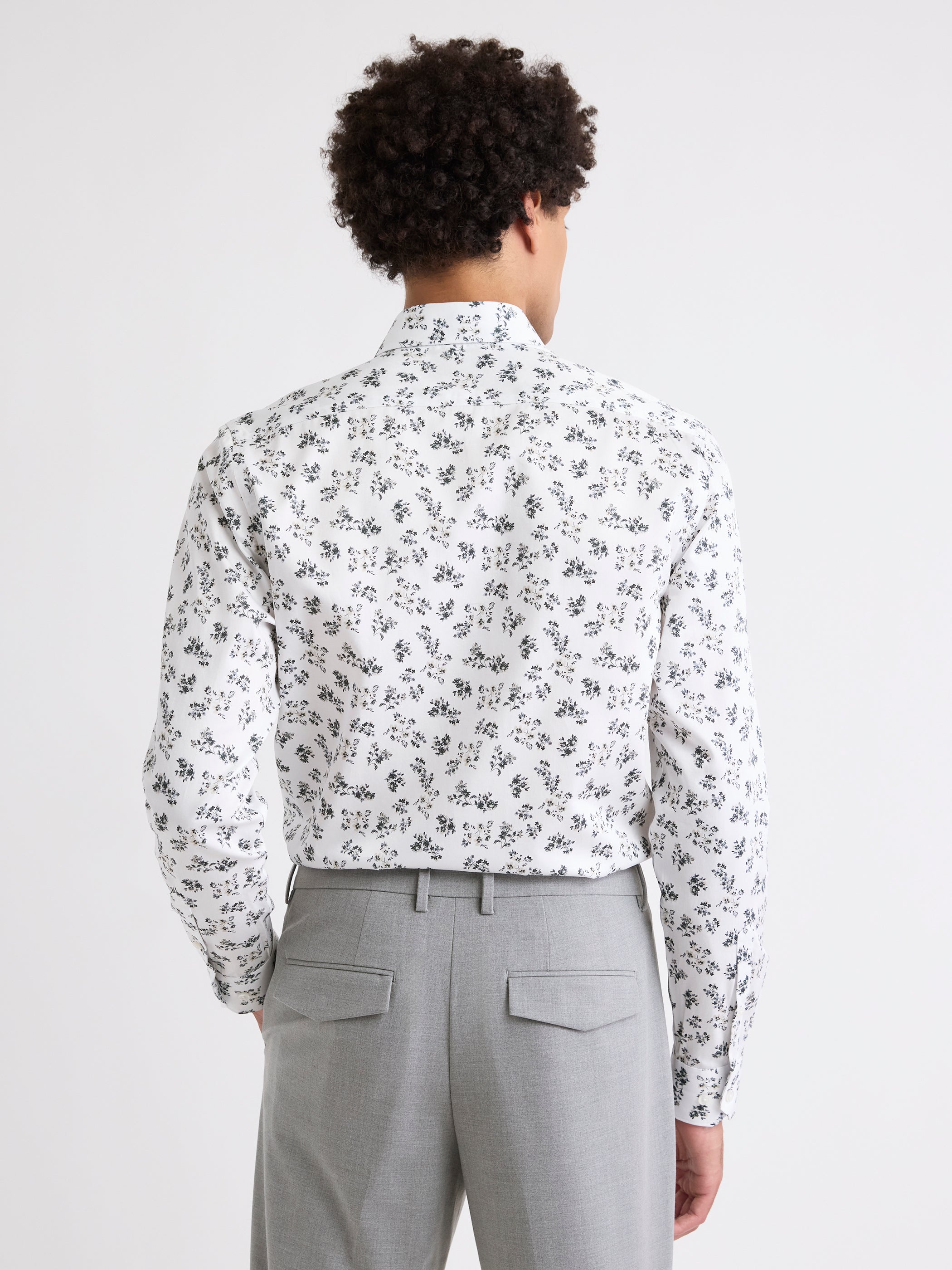 Chemise Habillée à Coupe Ajustée à Motif Floral