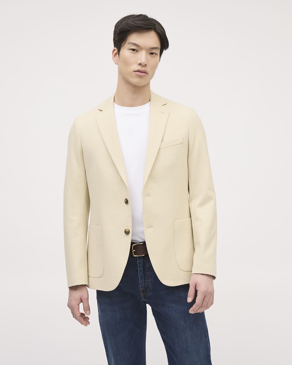 Slim Fit Textured Knit Blazer