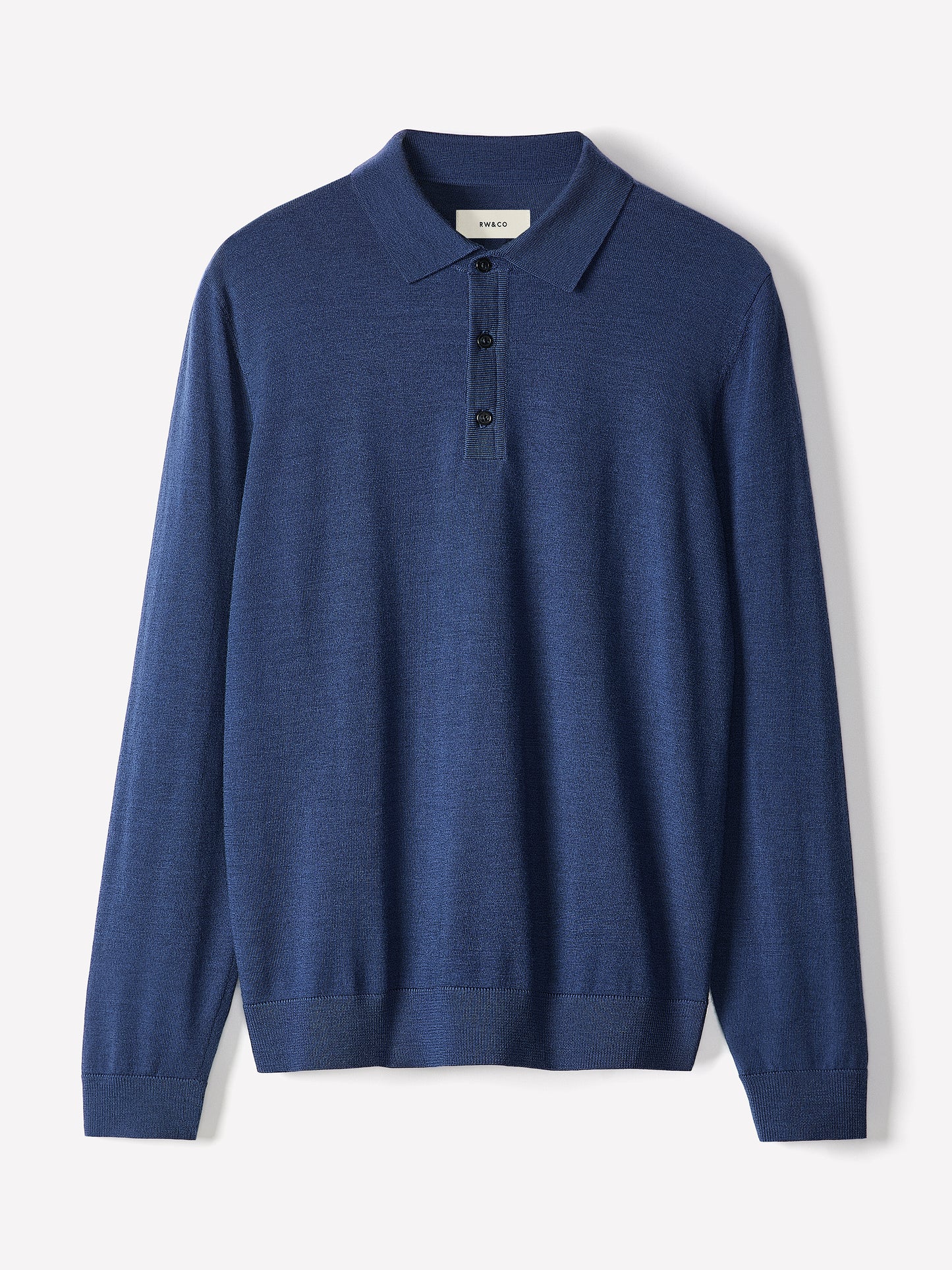 Merino Wool Knit Polo Sweater Long Sleeve