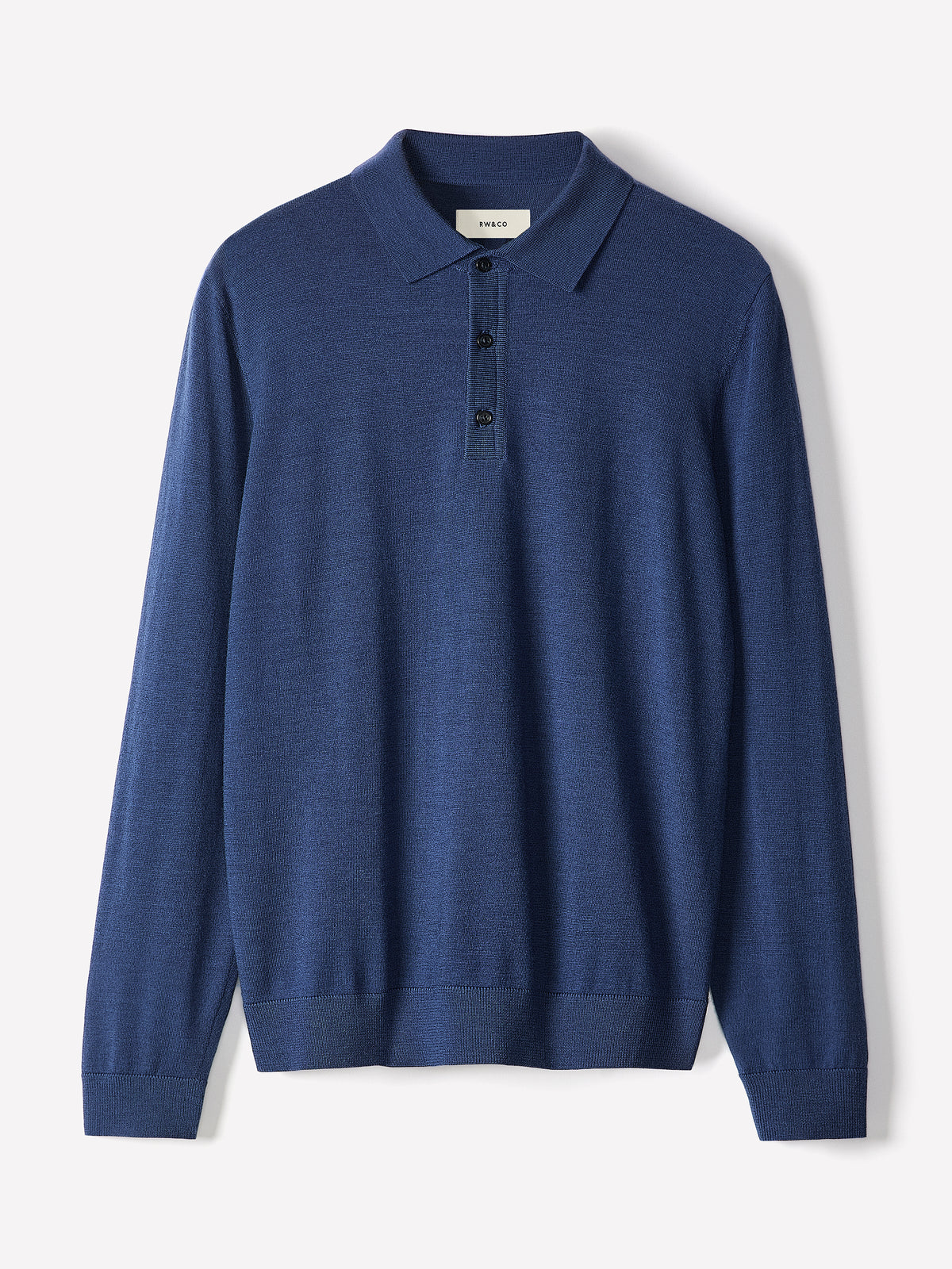 Merino-Wool Long-Sleeve Polo Sweater