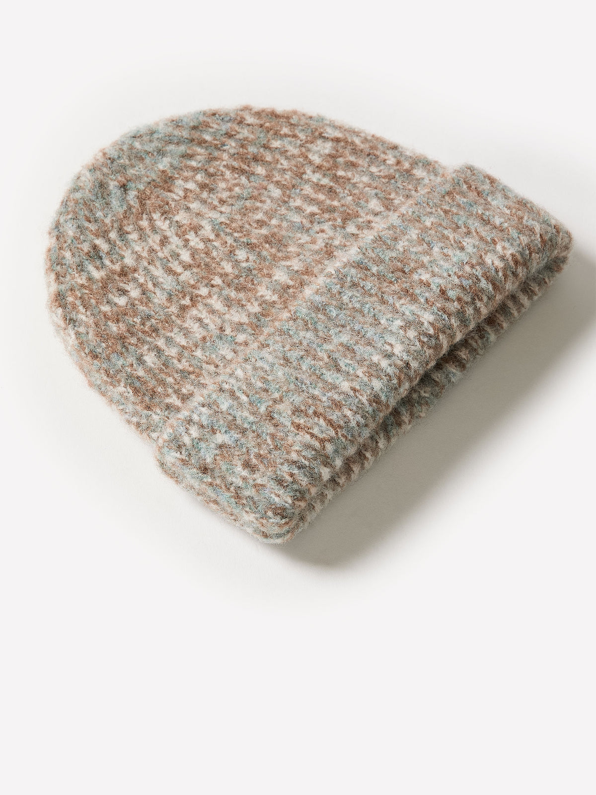 Wool Blend Marled Knit Beanie