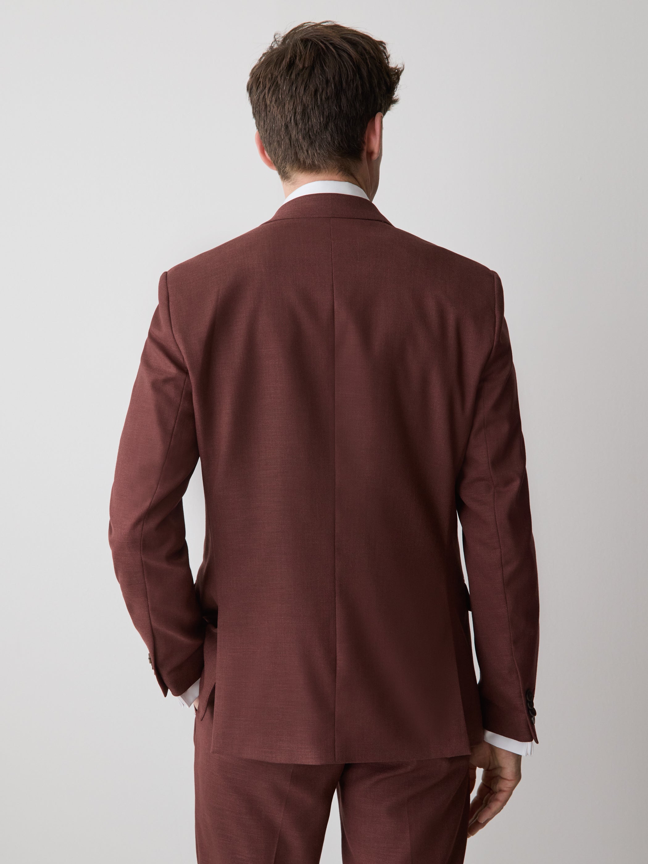 Slim-Fit Berry Suit Blazer