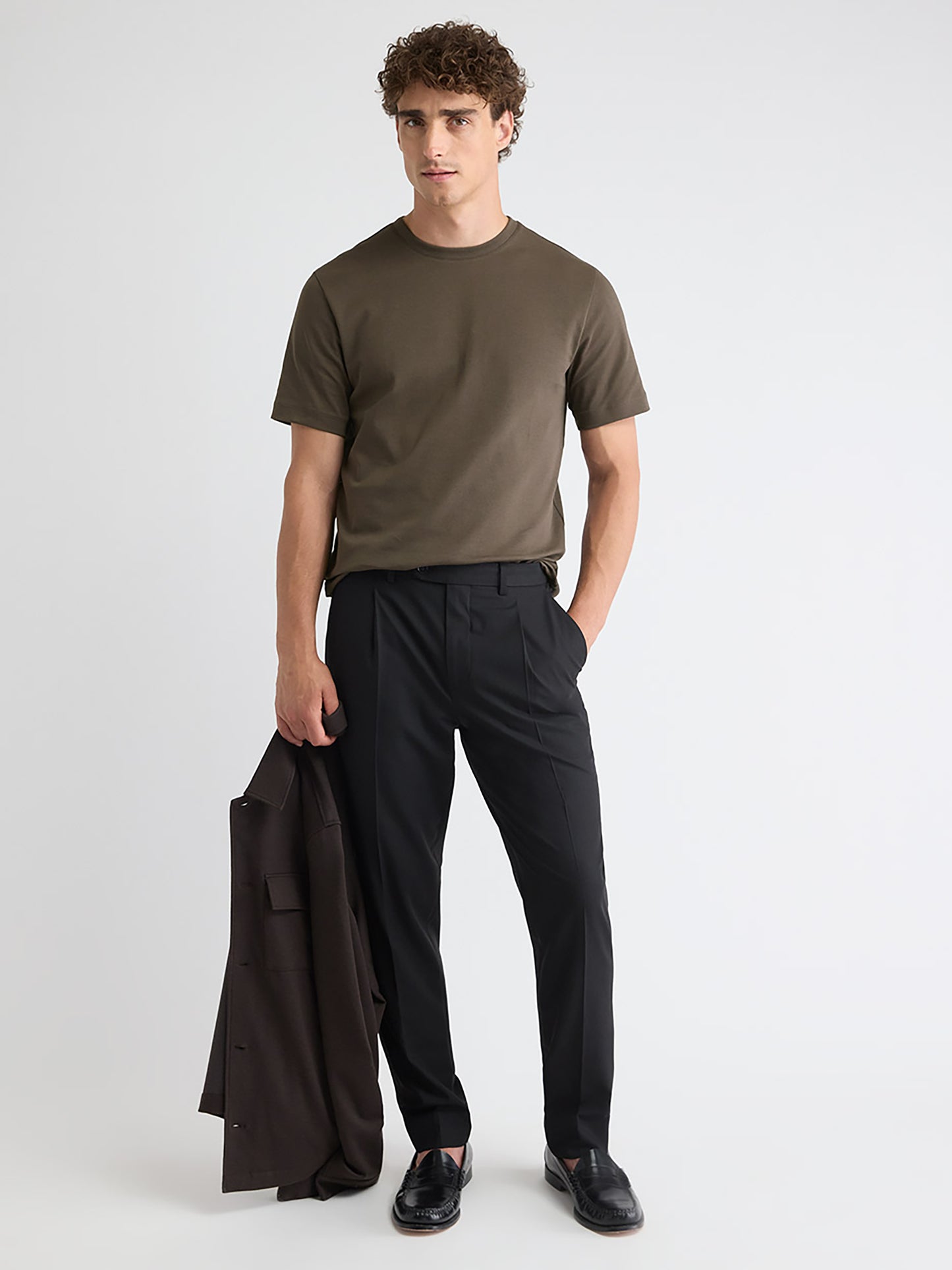 Solid Interlock Cotton Crew-Neck Tee