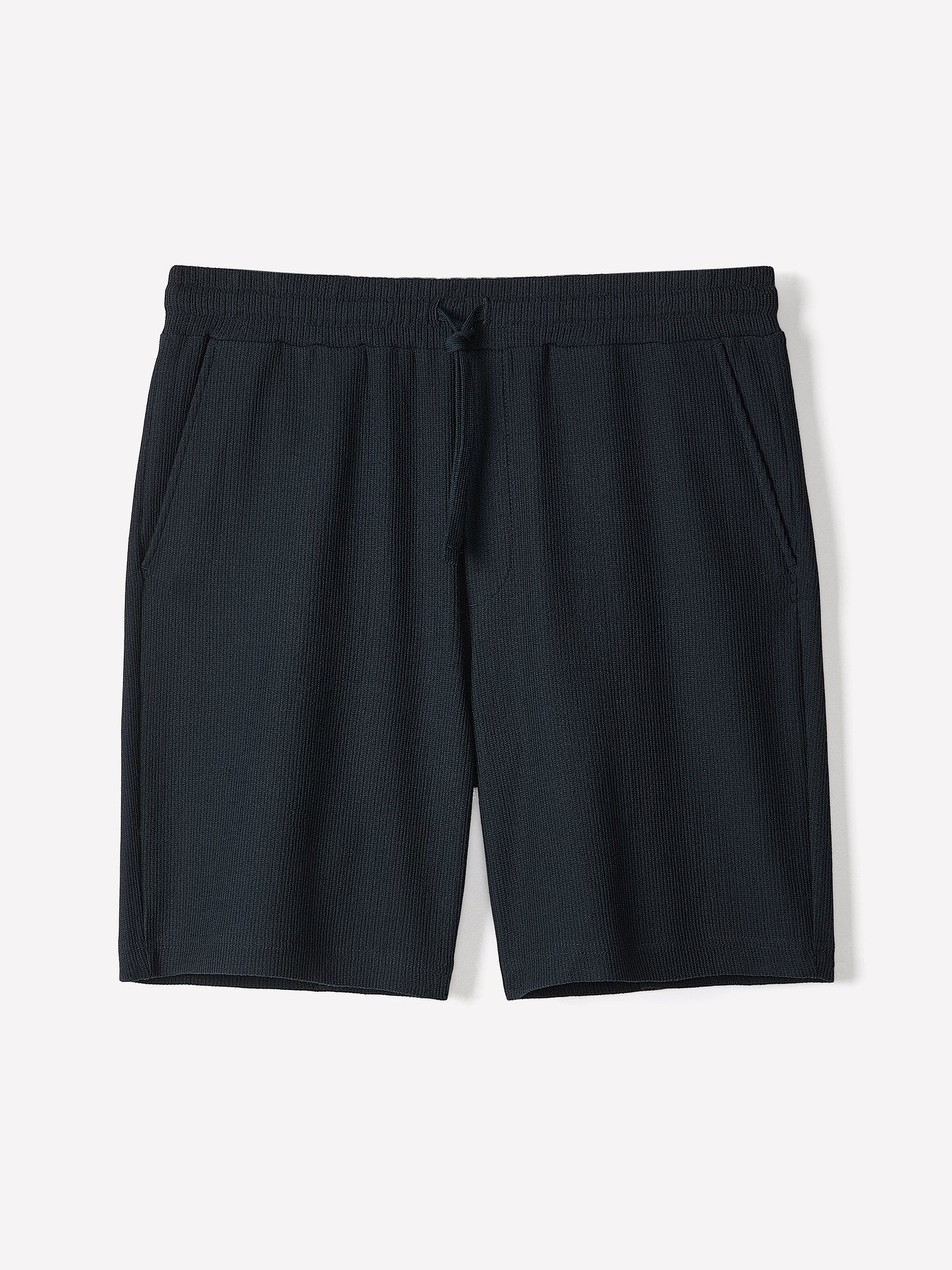 Mens Knit Textured Cotton Blend Shorts