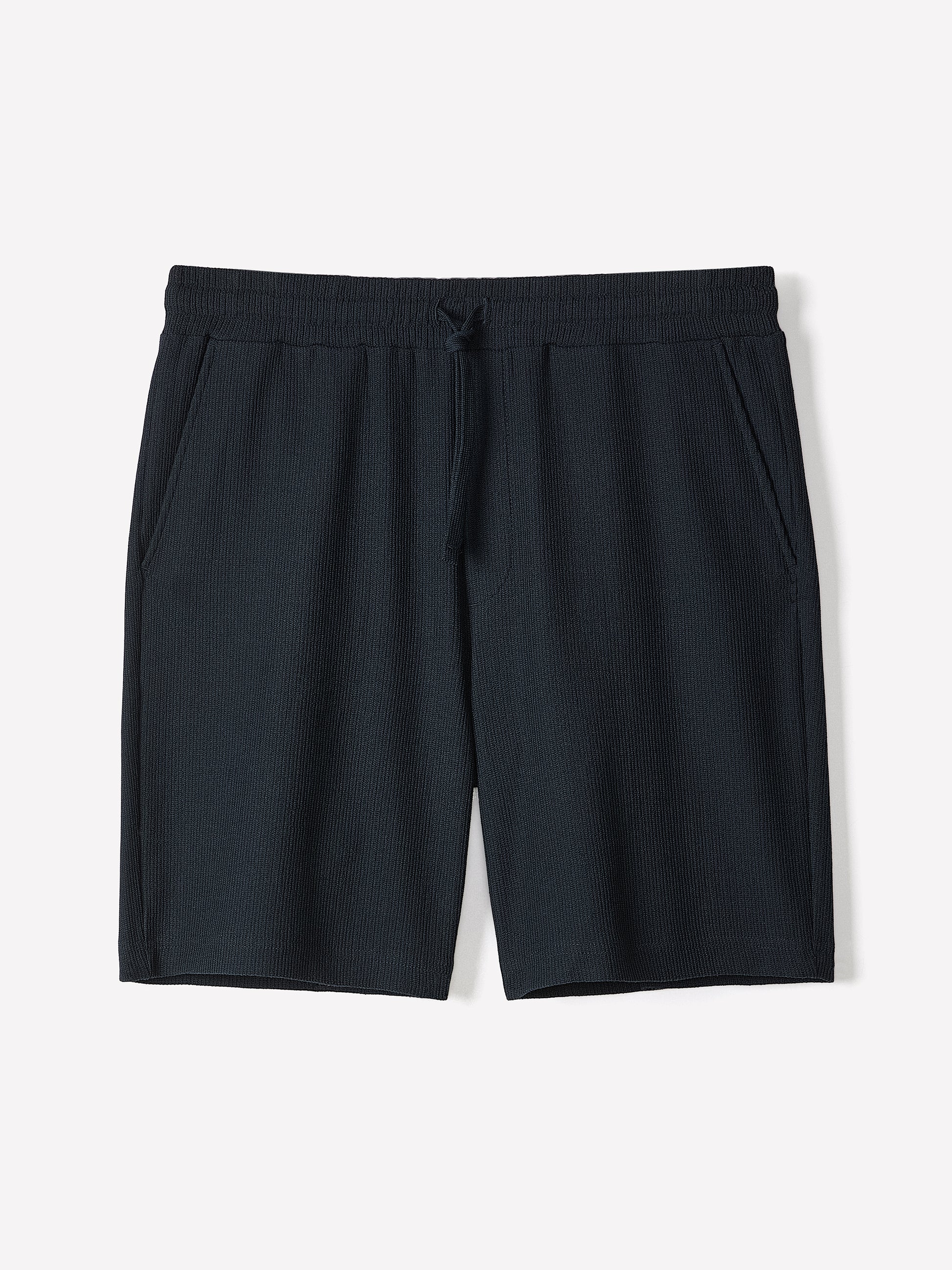Mens Knit Textured Cotton Blend Shorts