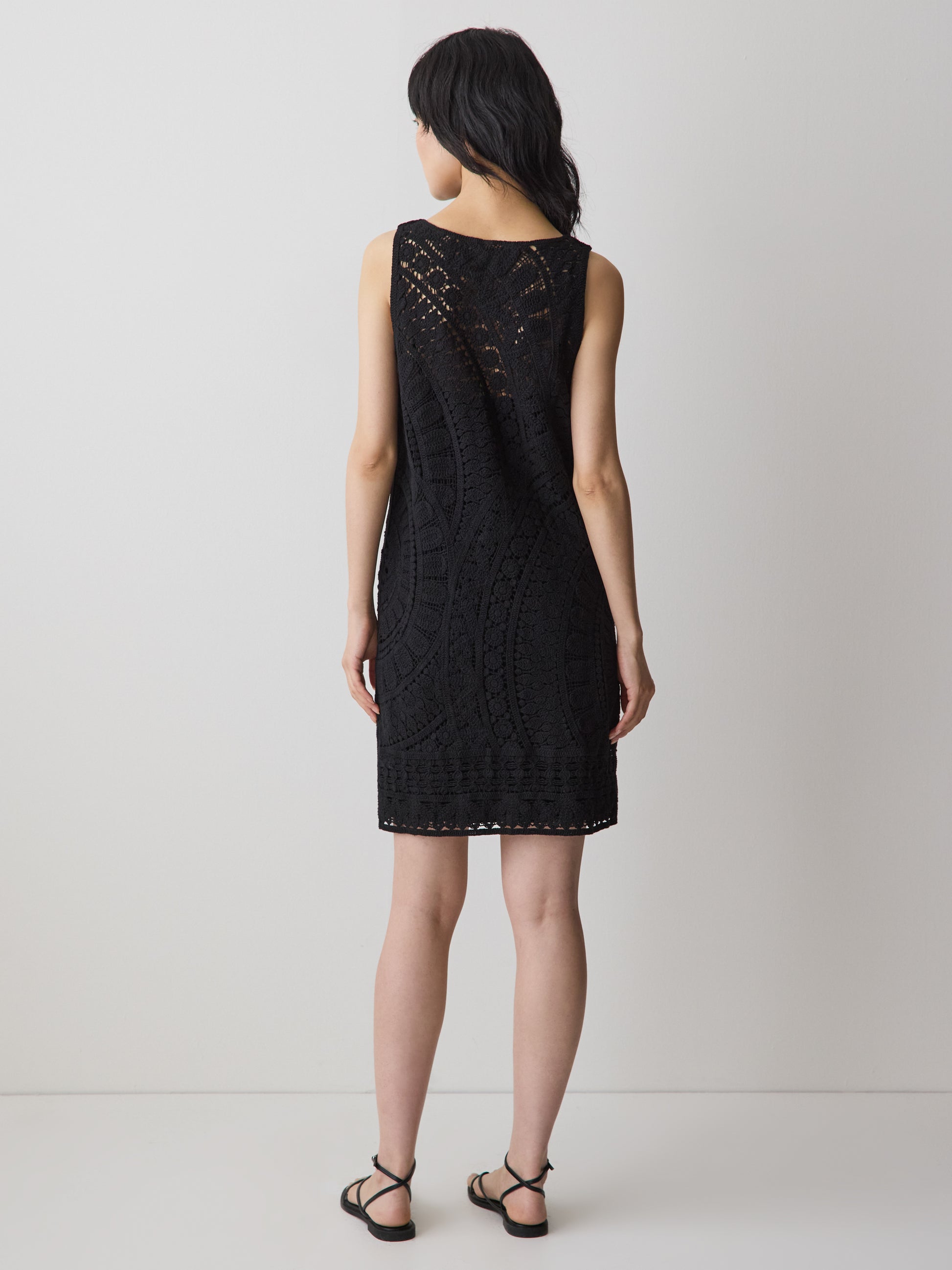Sleeveless Crochet Mini Dress