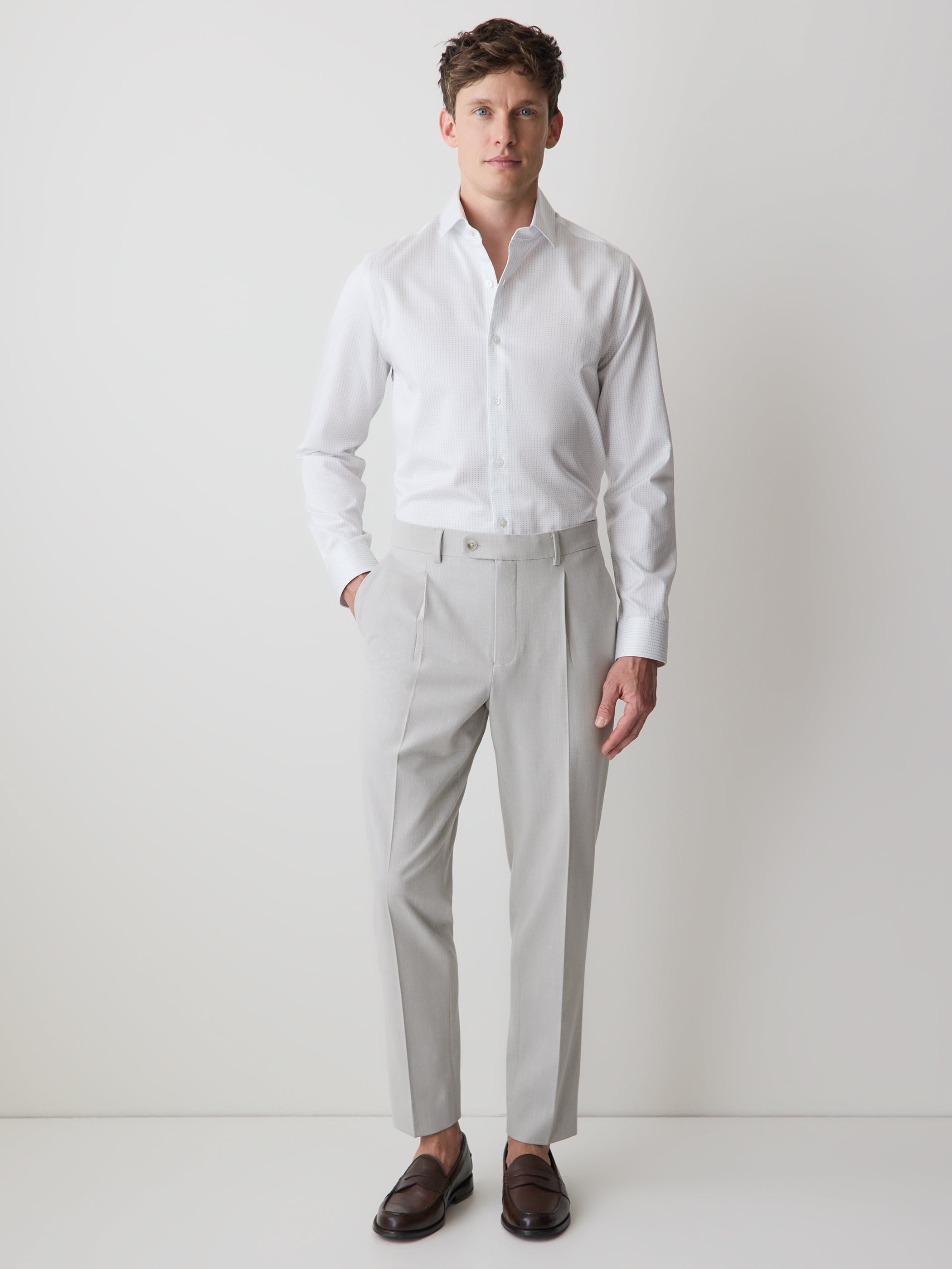 Slim-Fit Dress Shirt with Micro Dots