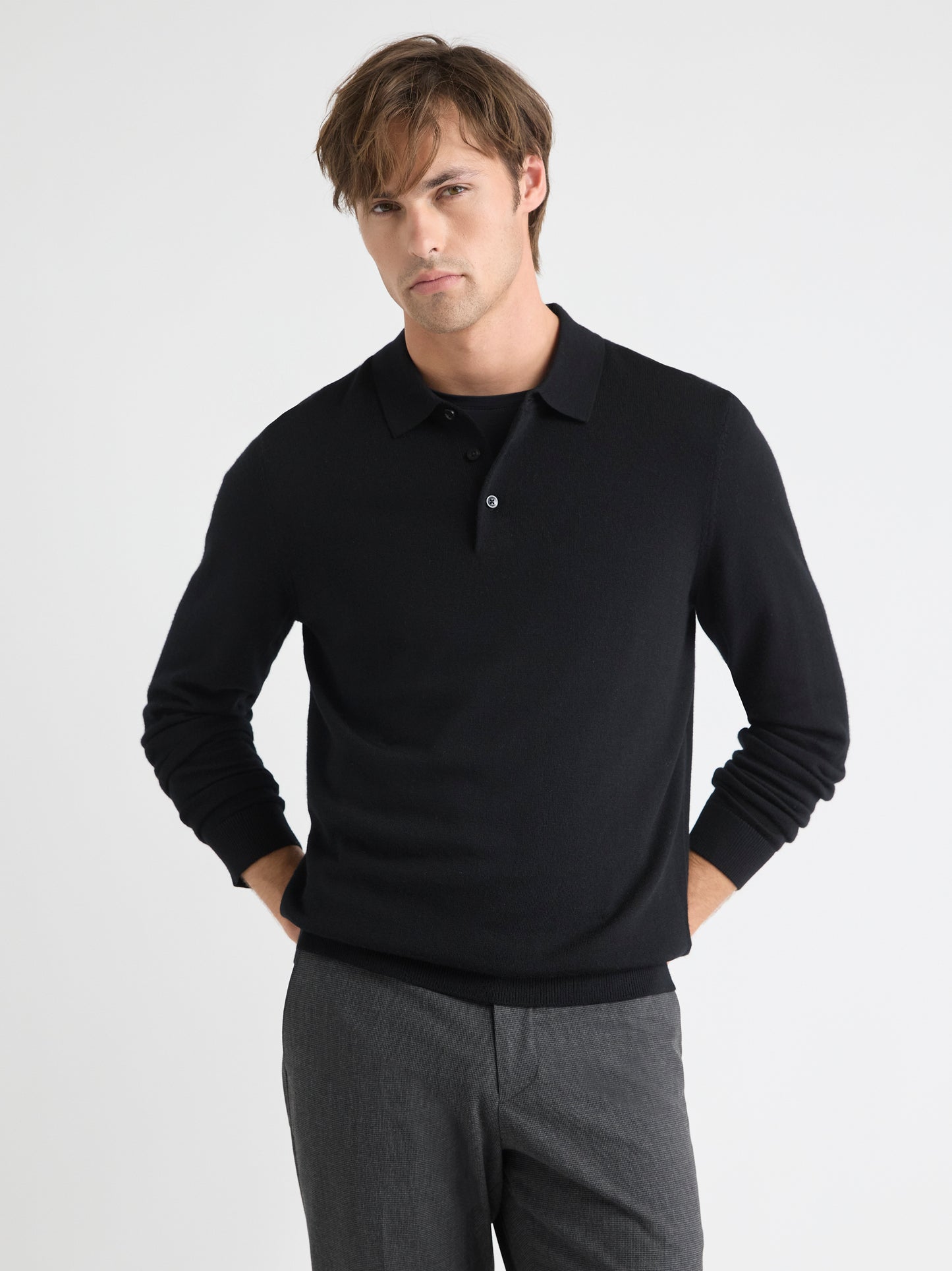 Merino Wool Polo Sweater