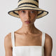 Two-Tone Straw Bucket Hat