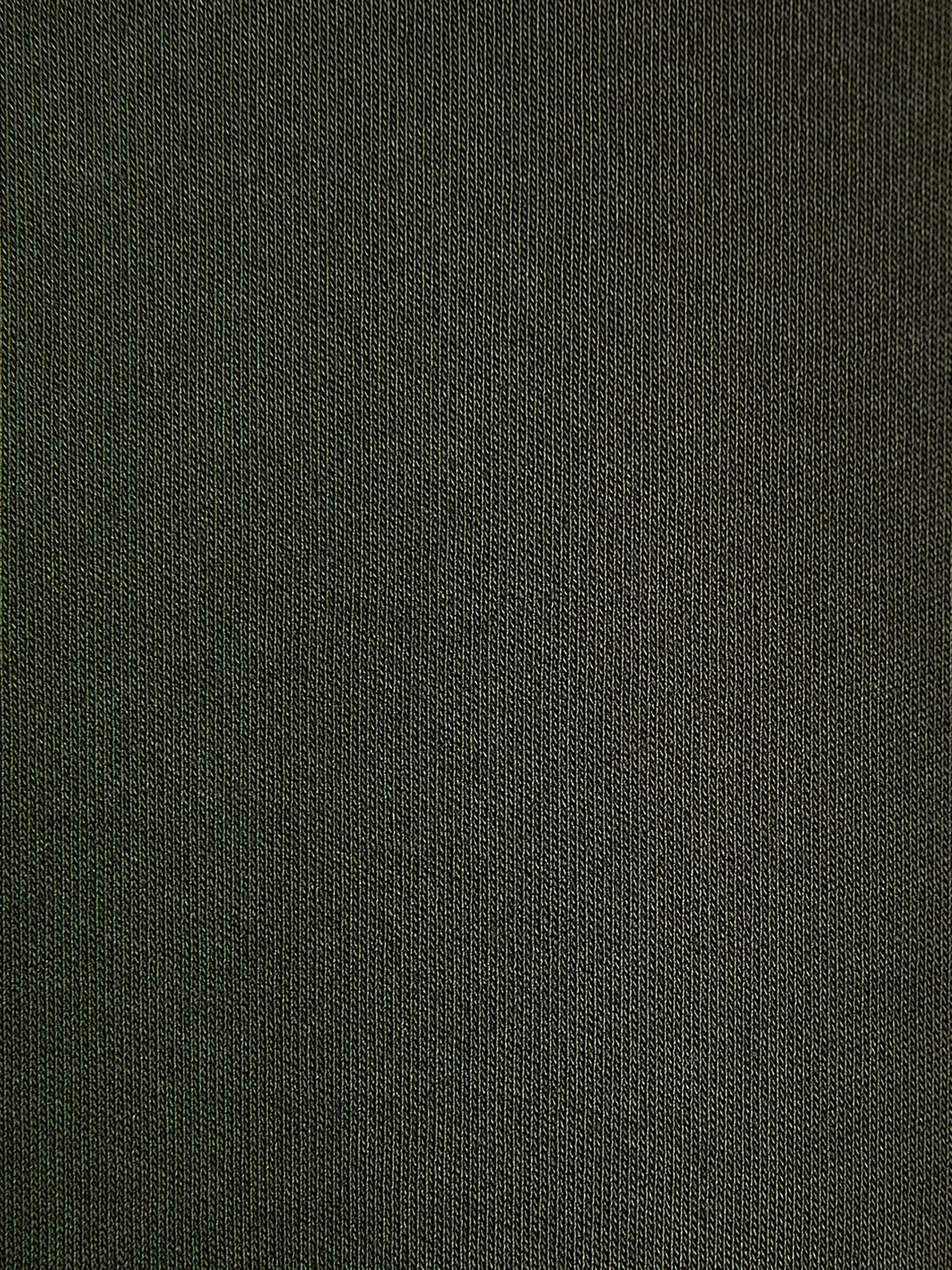 T-Shirt Uni à Col Rond en Coton Interlock