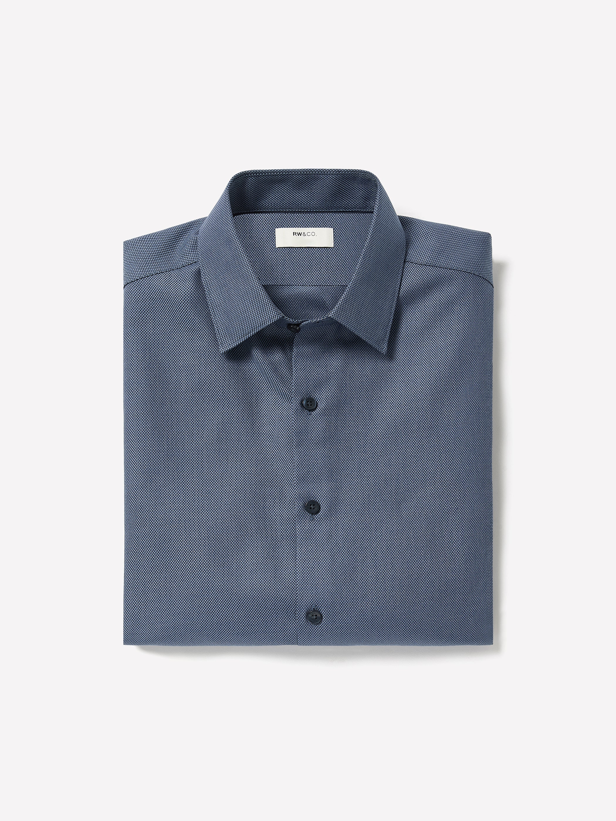 Men’s Tailored-Fit Dobby Cotton Dress Shirt – RW&CO