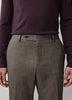 Tailored Brown Pinstripe Wool Blend Pant