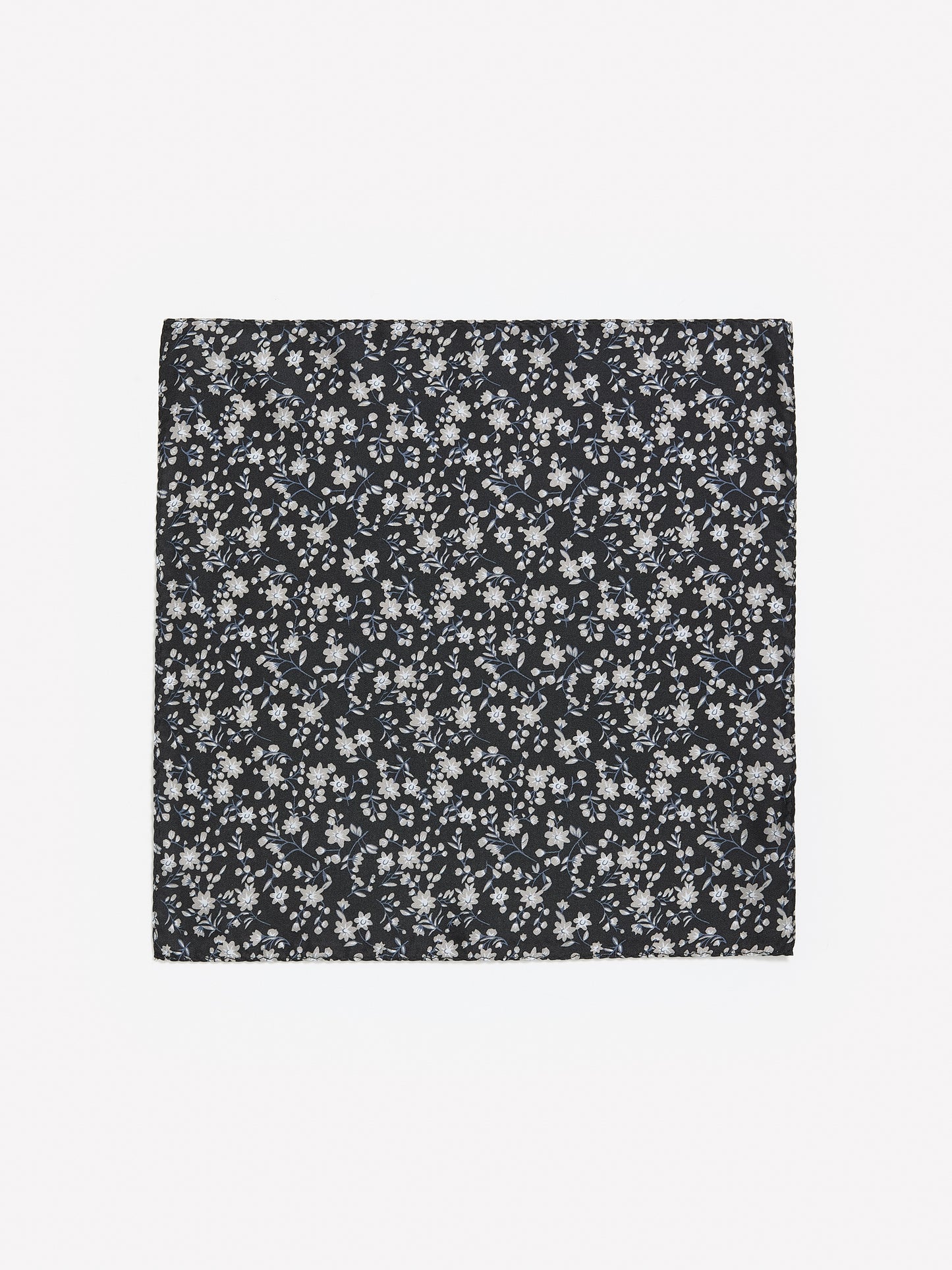 Black Floral Handkerchief