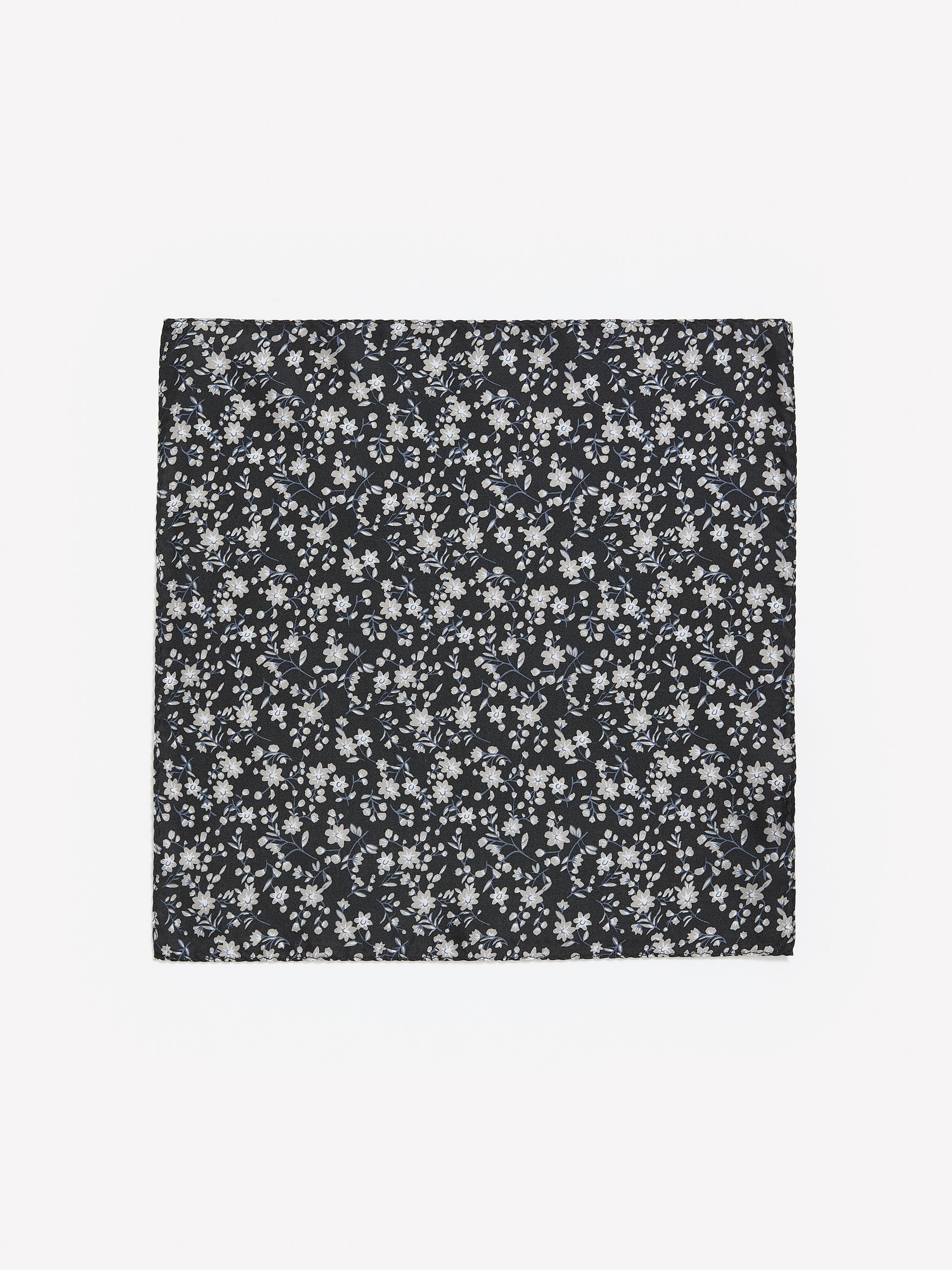 Black Floral Handkerchief