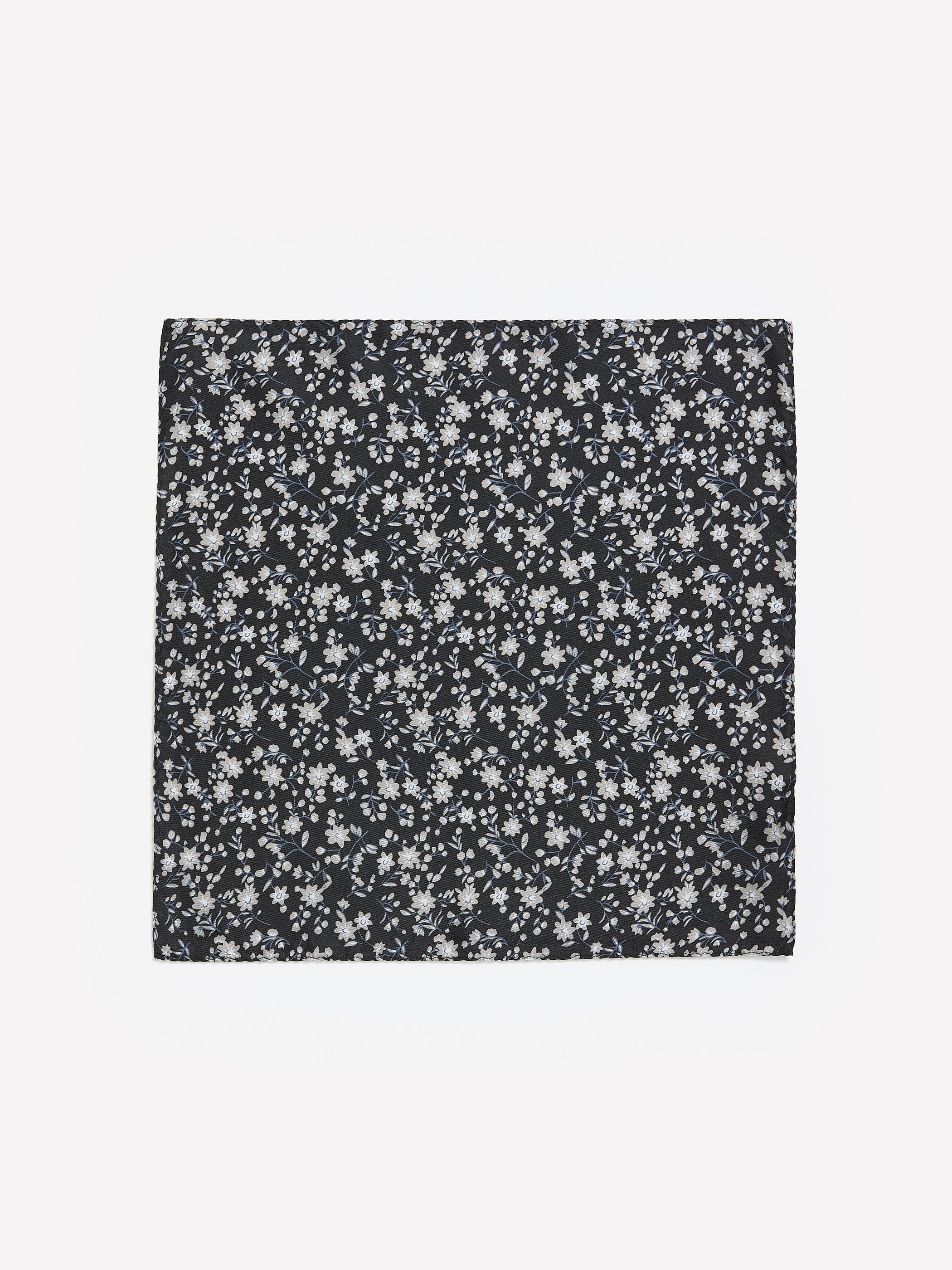 Black Floral Handkerchief