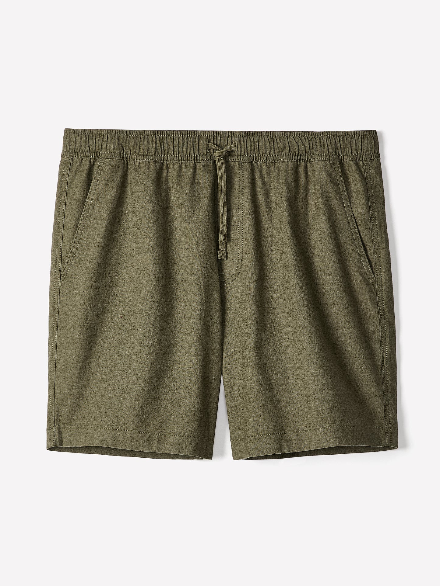 Linen-Blend Shorts with Elastic Waistband