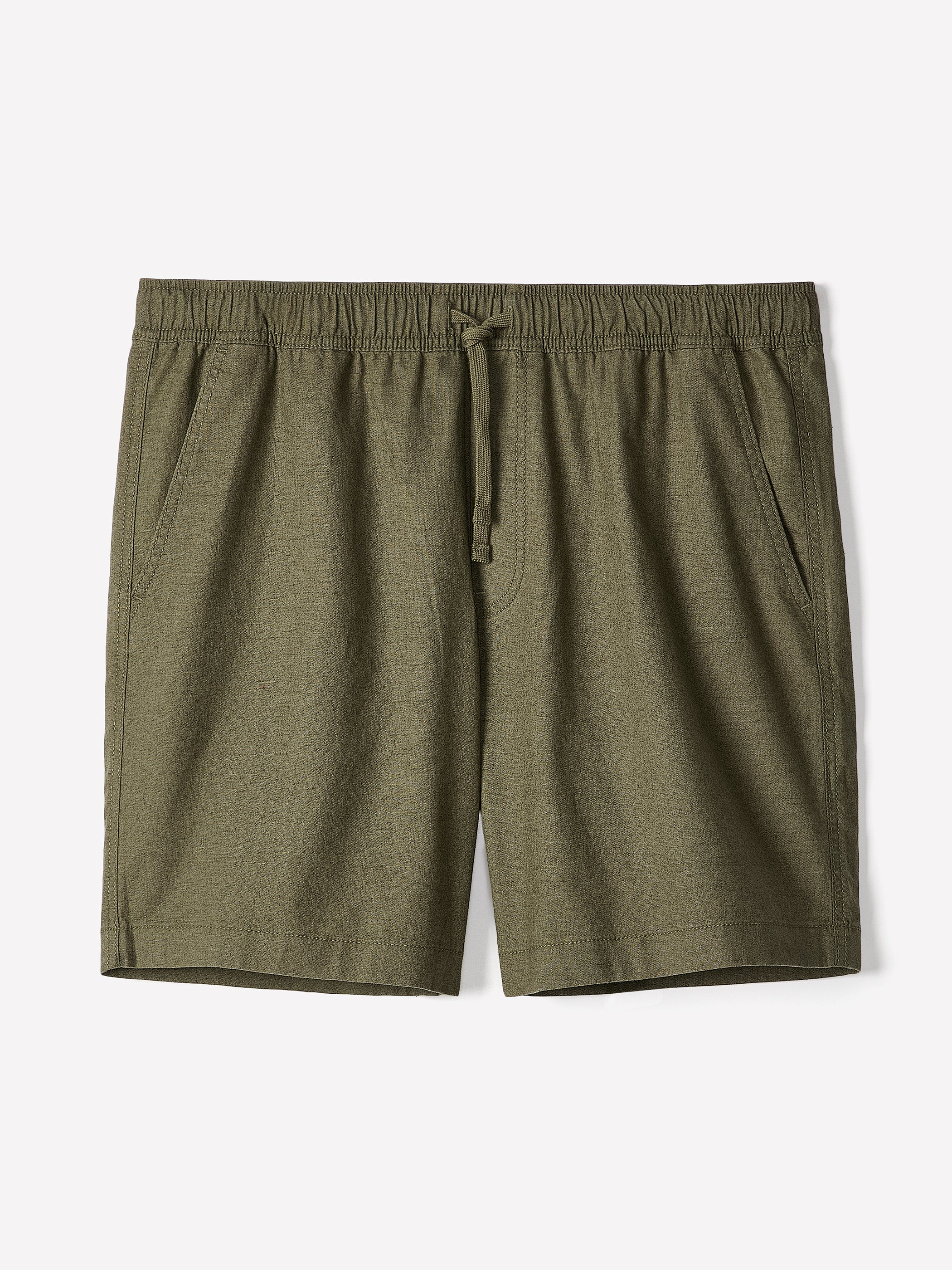 Linen-Blend Shorts with Elastic Waistband