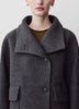 Wool Blend Short Jacket with Funnel Neck