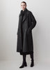 Wool Blend Double-Breasted Coat with Removable Scarf