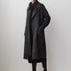 Wool Blend Double-Breasted Coat with Removable Scarf