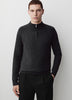 Long-Sleeve Half-Zip Mock-Neck Sweater