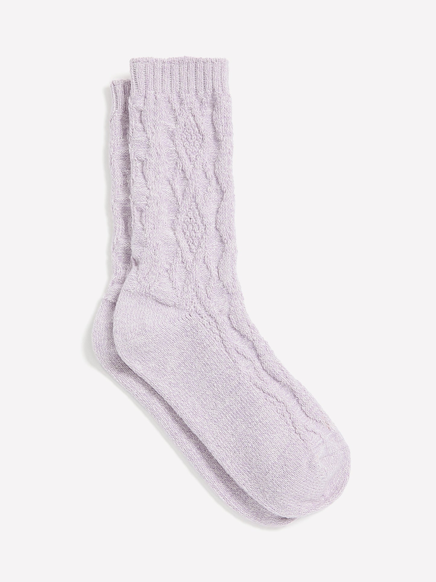 Super-Soft Crew Socks with Cable Stitches