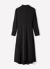 Woven Luxe Crepe Mock Neck Midi Dress