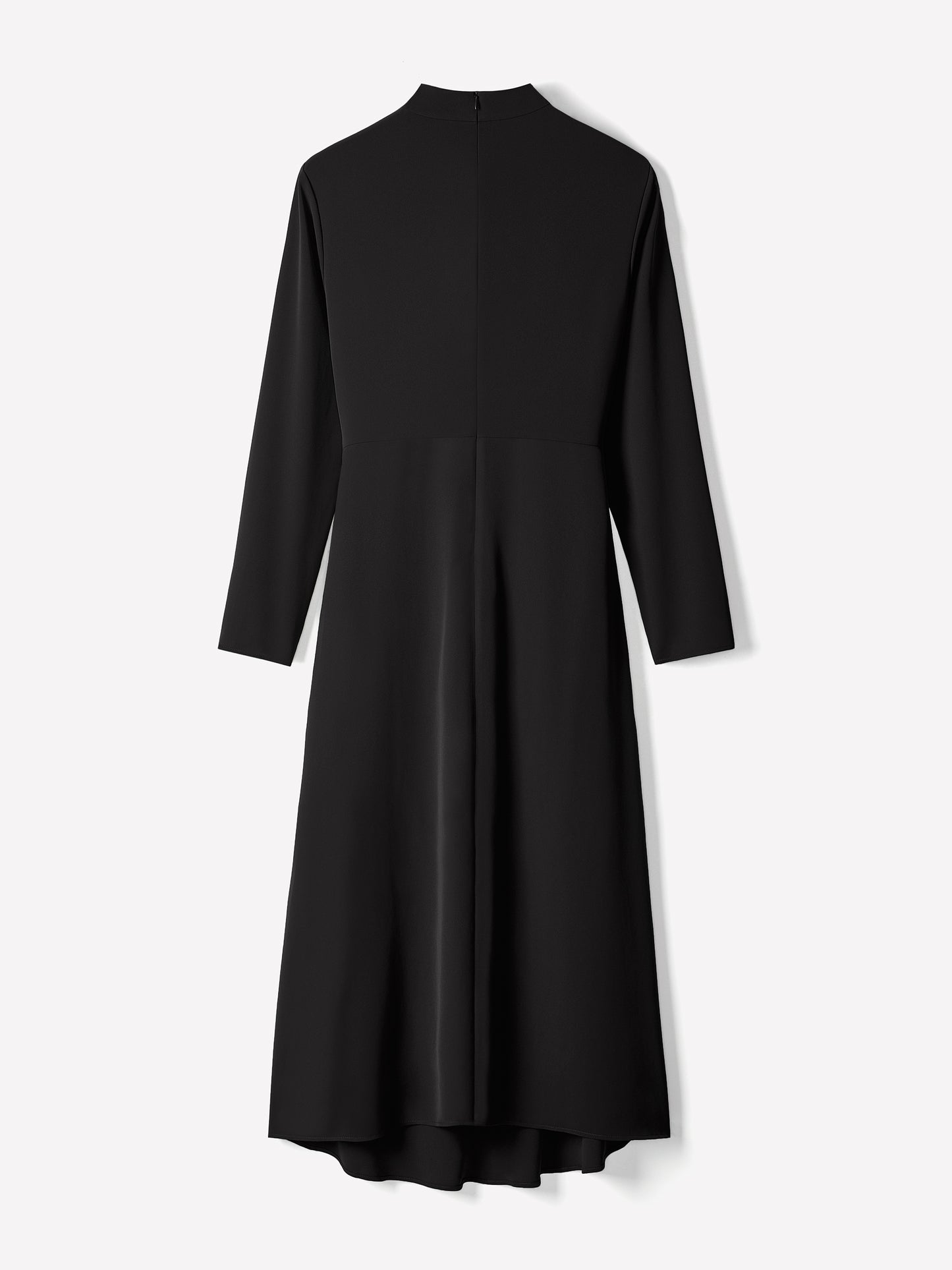 Woven Luxe Crepe Mock Neck Midi Dress