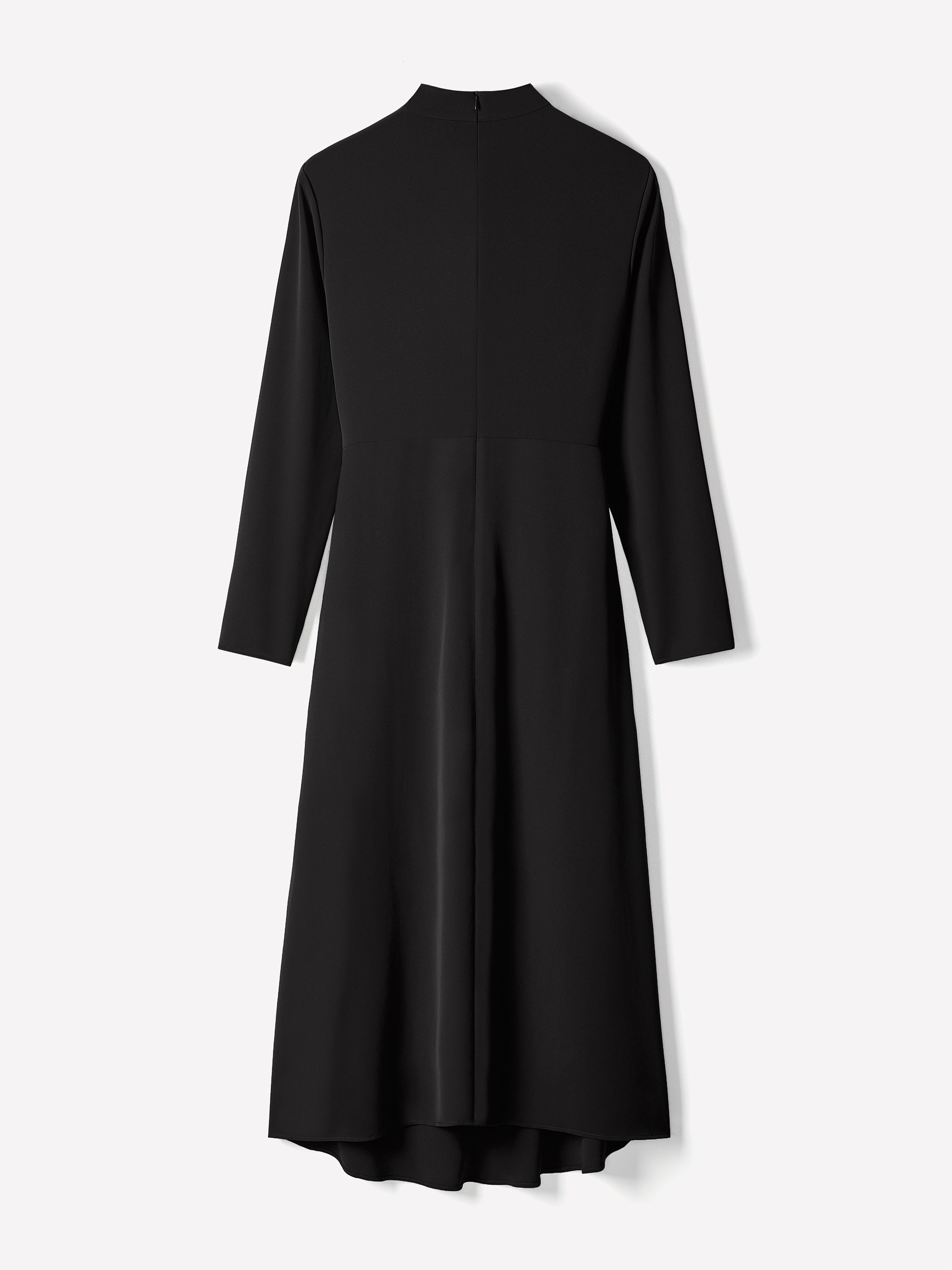 Woven Luxe Crepe Mock Neck Midi Dress