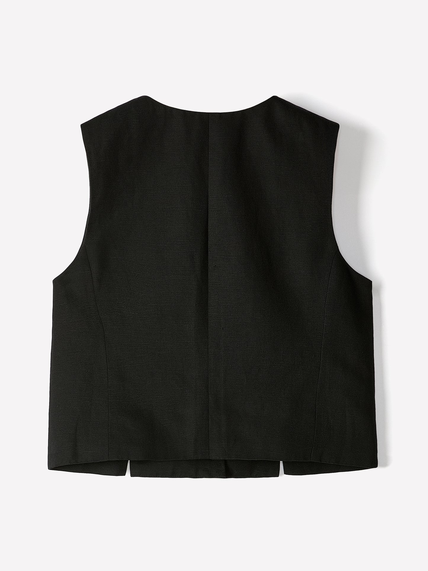 Woven Linen Viscose Sleeveless Waistcoat