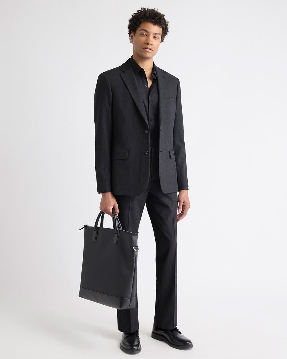 Veston de Complet à Coupe Étroite en Tissu Technique